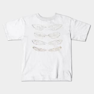 Insect Wings Silver - Butterfly, Moth, Cicada, and Dragonfly Kids T-Shirt